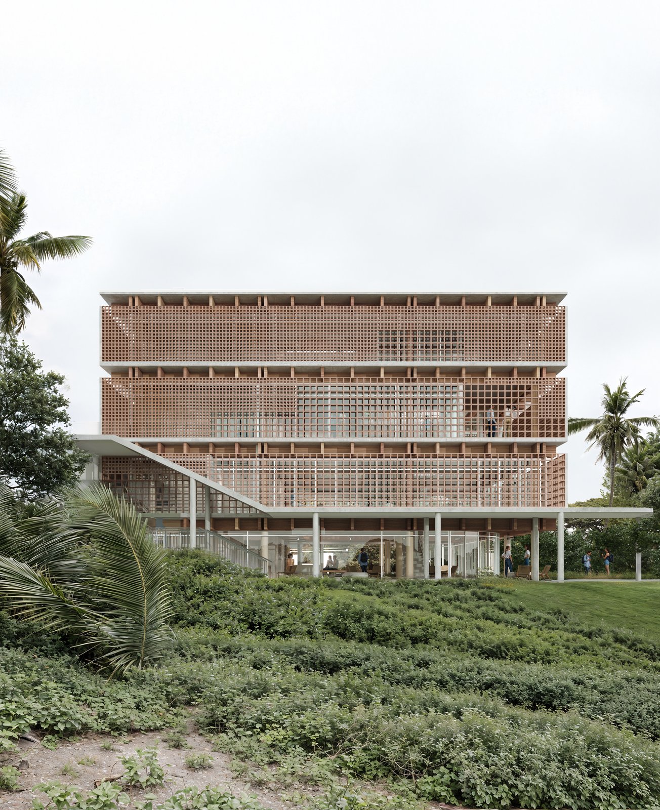 Triptyque — Biblioteca Miguel de Cervantes, São Paulo — visualisation architecturale par Victor Deplus
